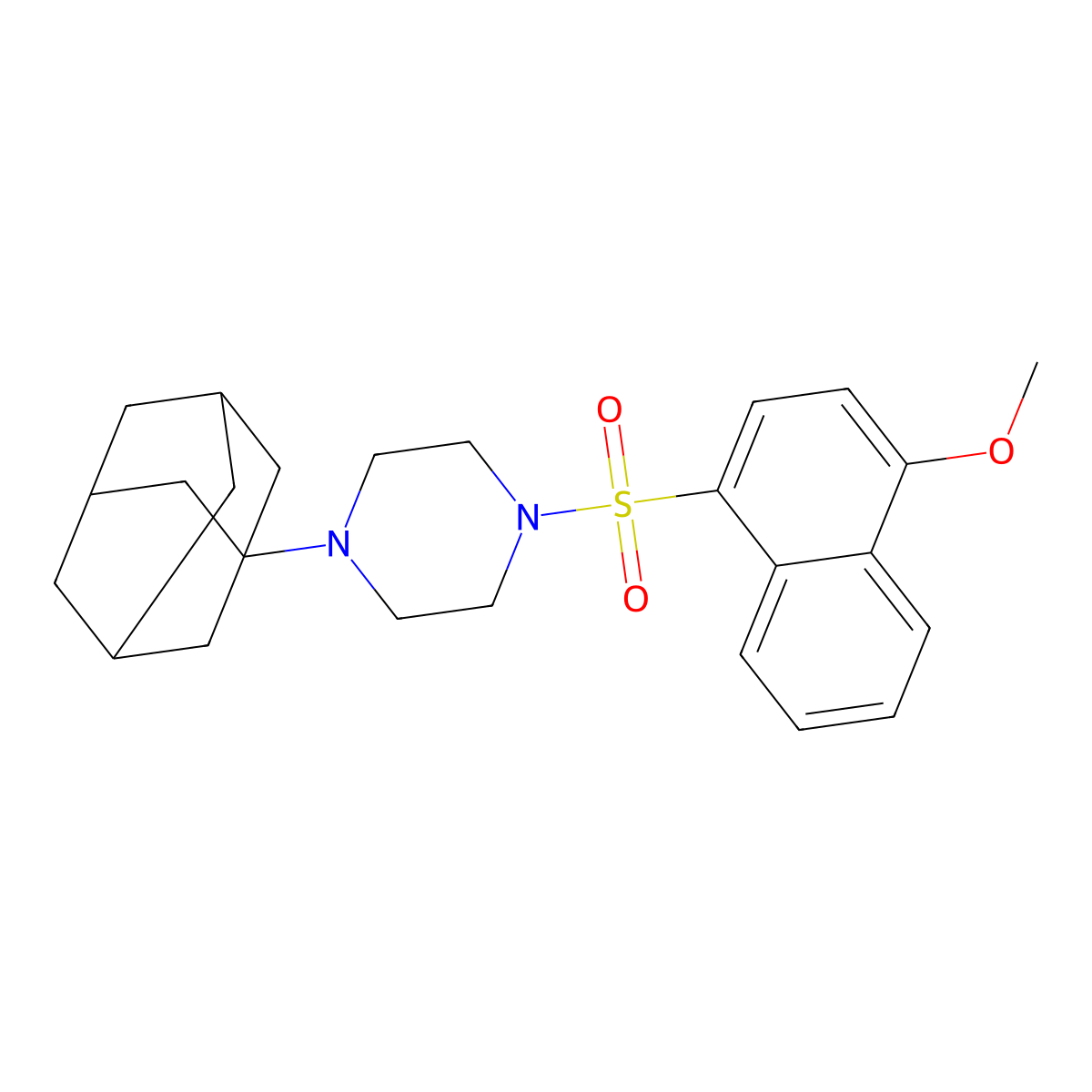 4-Adamantanyl-1-[(4-methoxynaphthyl)sulfonyl]piperazine molecular structure, CAS 446028-46-2