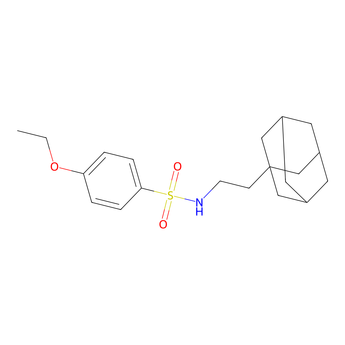 N-(2-Adamantan-1-yl-ethyl)-4-ethoxy-benzenesulfonamide molecular structure, CAS 446028-54-2