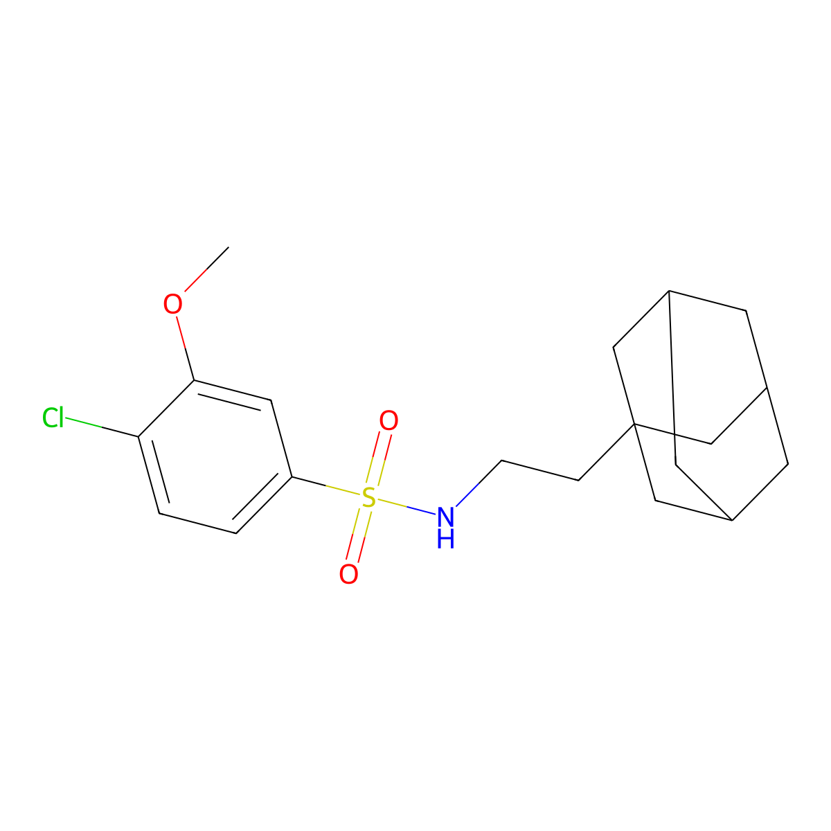 N-[2-(adamantan-1-yl)ethyl]-4-chloro-3-methoxybenzene-1-sulfonamide molecular structure, CAS 446028-59-7