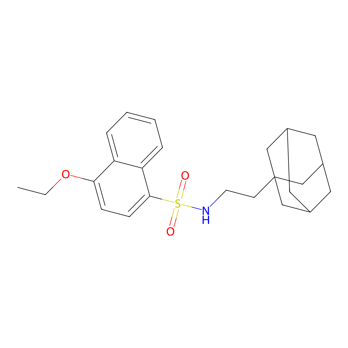 N-[2-(adamantan-1-yl)ethyl]-4-ethoxynaphthalene-1-sulfonamide molecular structure, CAS 446028-61-1