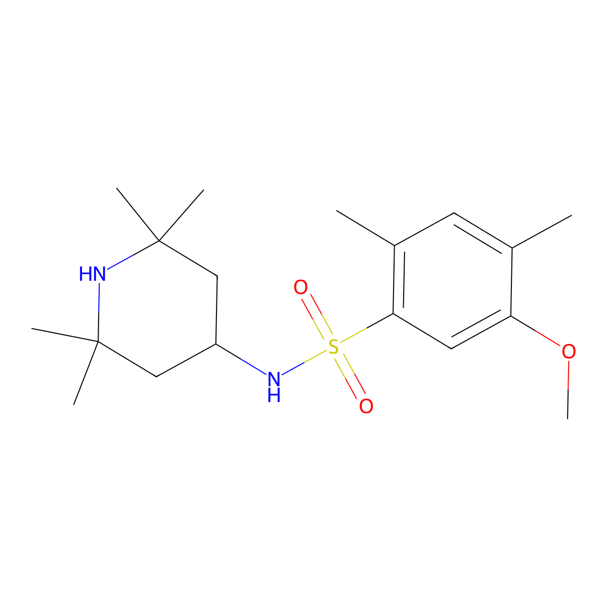 5-Methoxy-2,4-dimethyl-N-(2,2,6,6-tetramethyl-4-piperidinyl)benzenesulfonamide molecular structure, CAS 446028-65-5