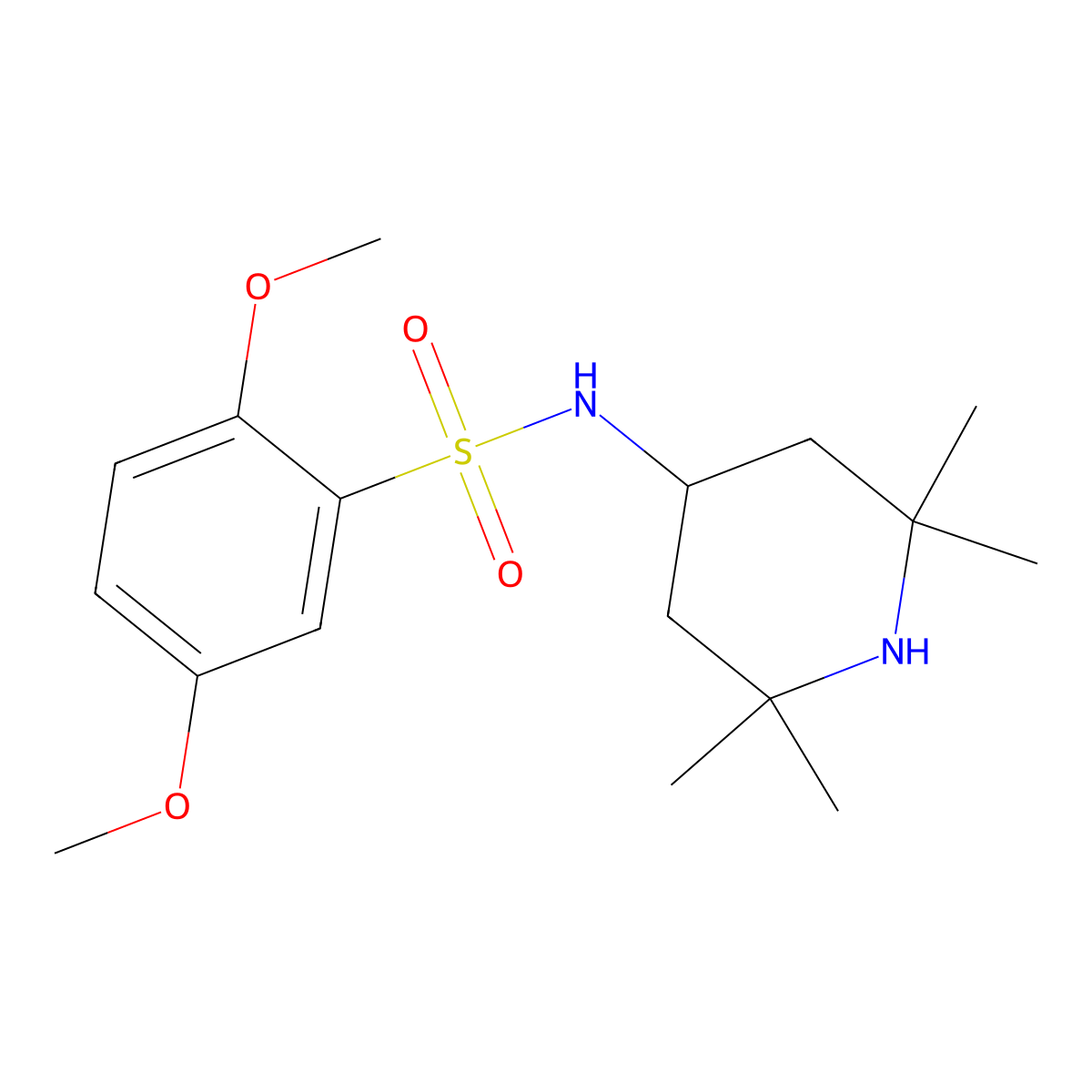 Benzenesulfonamide, 2,5-dimethoxy-N-(2,2,6,6-tetramethylpiperidin-4-yl)- molecular structure, CAS 446028-66-6