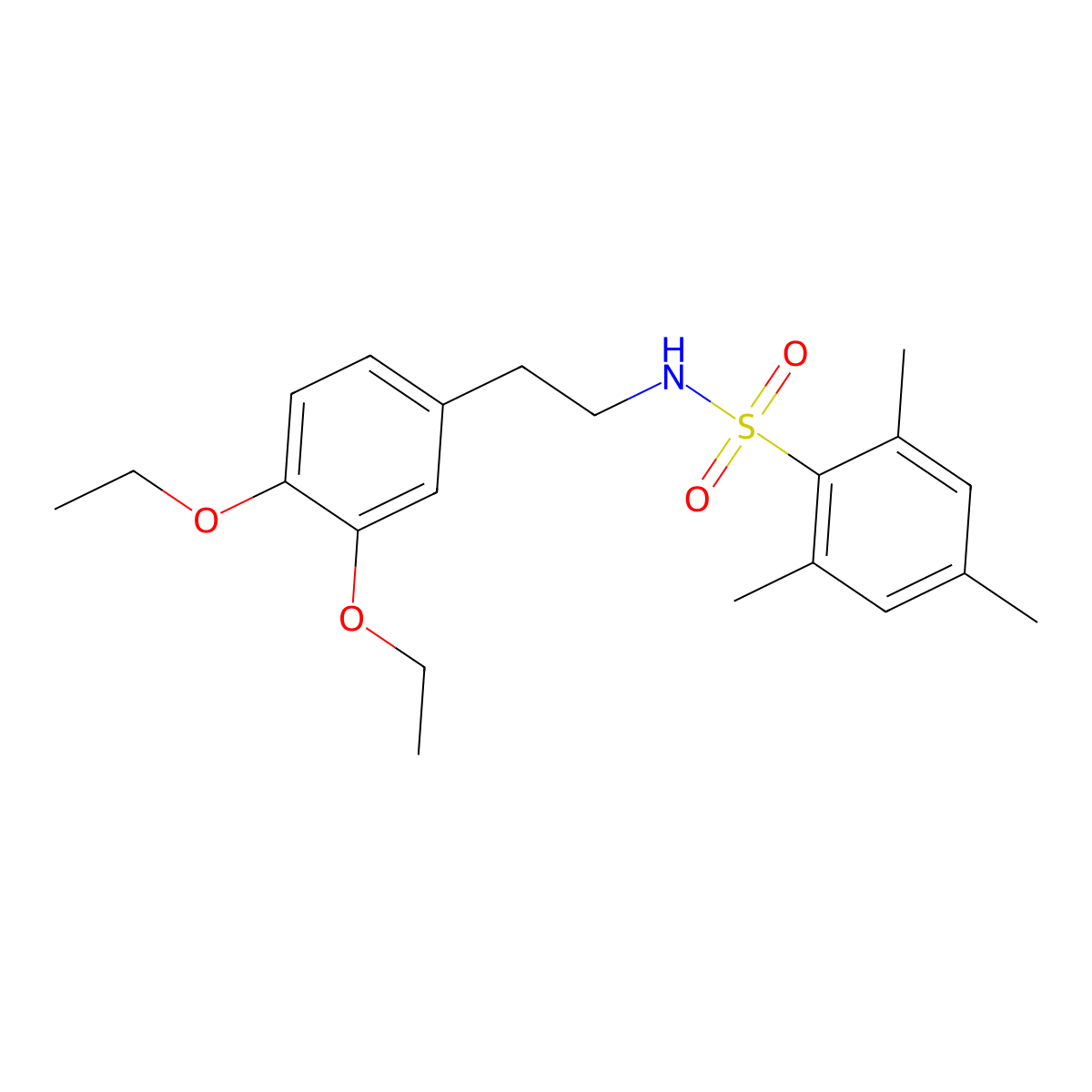 N-[2-(3,4-diethoxyphenyl)ethyl]-2,4,6-trimethylbenzene-1-sulfonamide molecular structure, CAS 446028-69-9