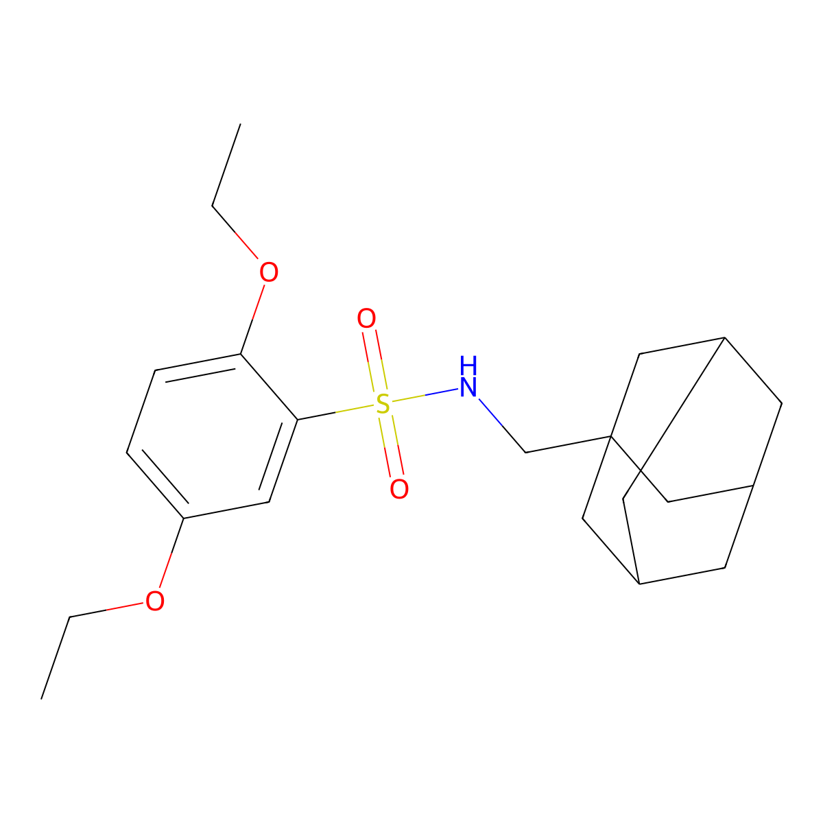 N-(1-Adamantylmethyl)-2,5-diethoxybenzenesulfonamide molecular structure, CAS 446028-76-8
