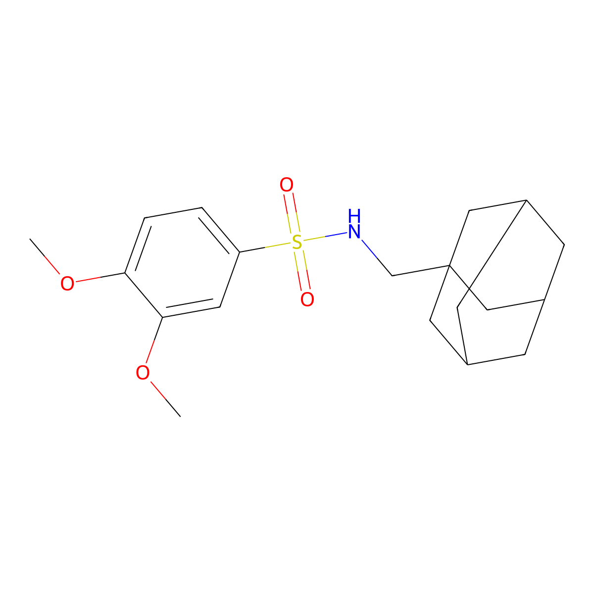 N-(1-Adamantylmethyl)-3,4-dimethoxybenzenesulfonamide molecular structure, CAS 446028-77-9