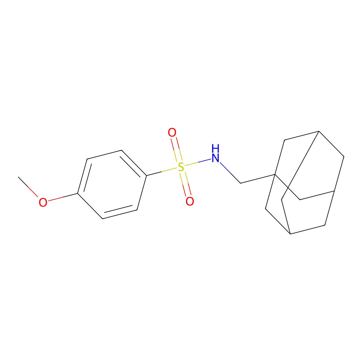 N-(1-Adamantylmethyl)-4-methoxybenzenesulfonamide molecular structure, CAS 446028-80-4