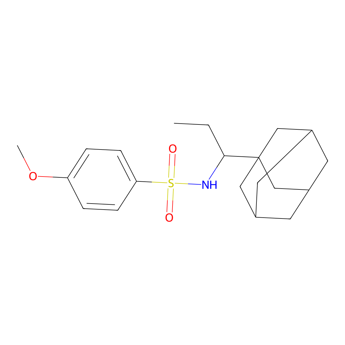 N-[1-(adamantan-1-yl)propyl]-4-methoxybenzene-1-sulfonamide molecular structure, CAS 446028-81-5