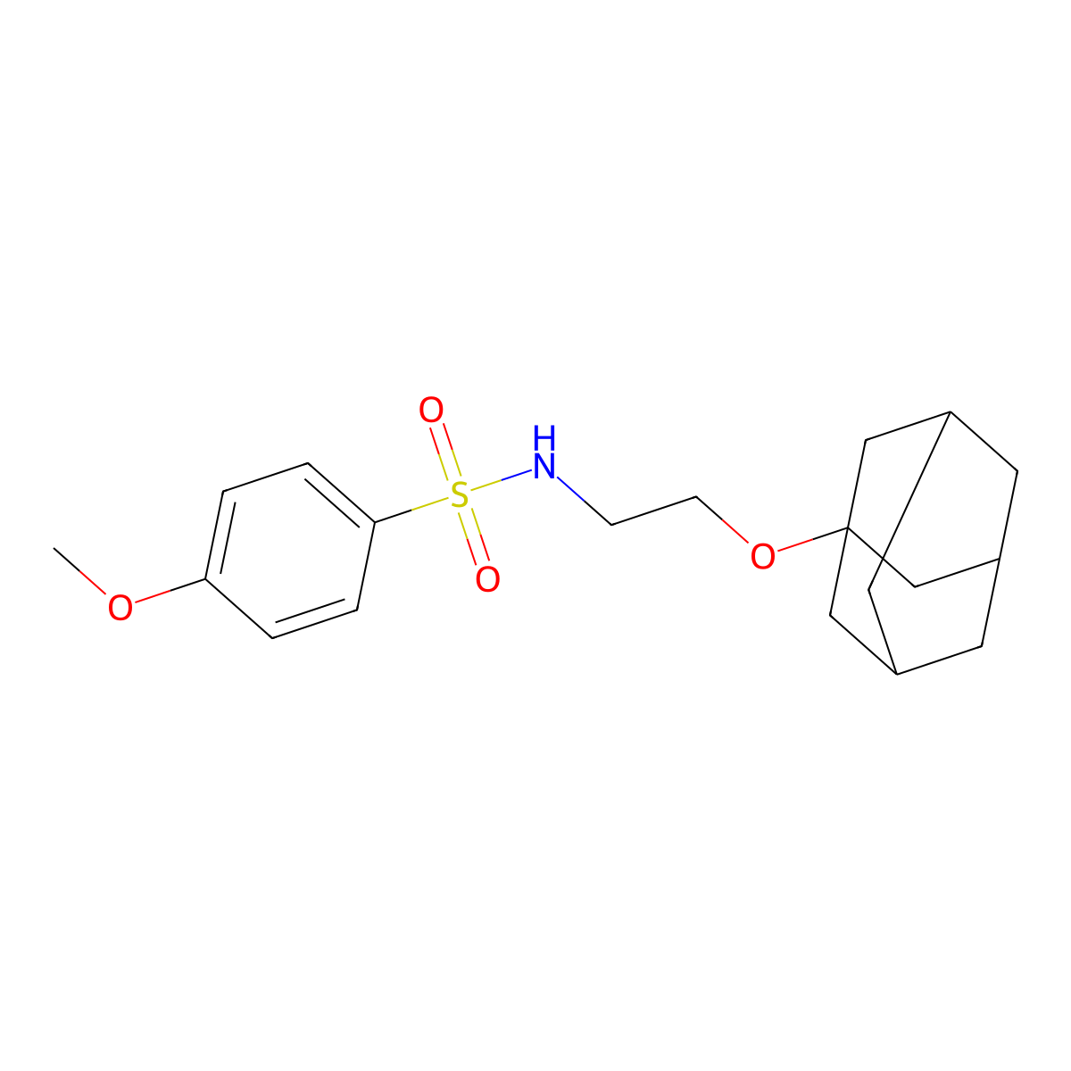 (2-Adamantanyloxyethyl)[(4-methoxyphenyl)sulfonyl]amine molecular structure, CAS 446028-82-6