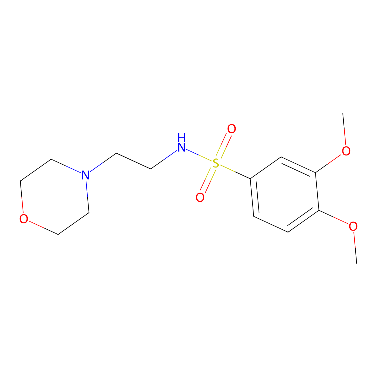 3,4-dimethoxy-N-[2-(4-morpholinyl)ethyl]benzenesulfonamide molecular structure, CAS 446029-12-5