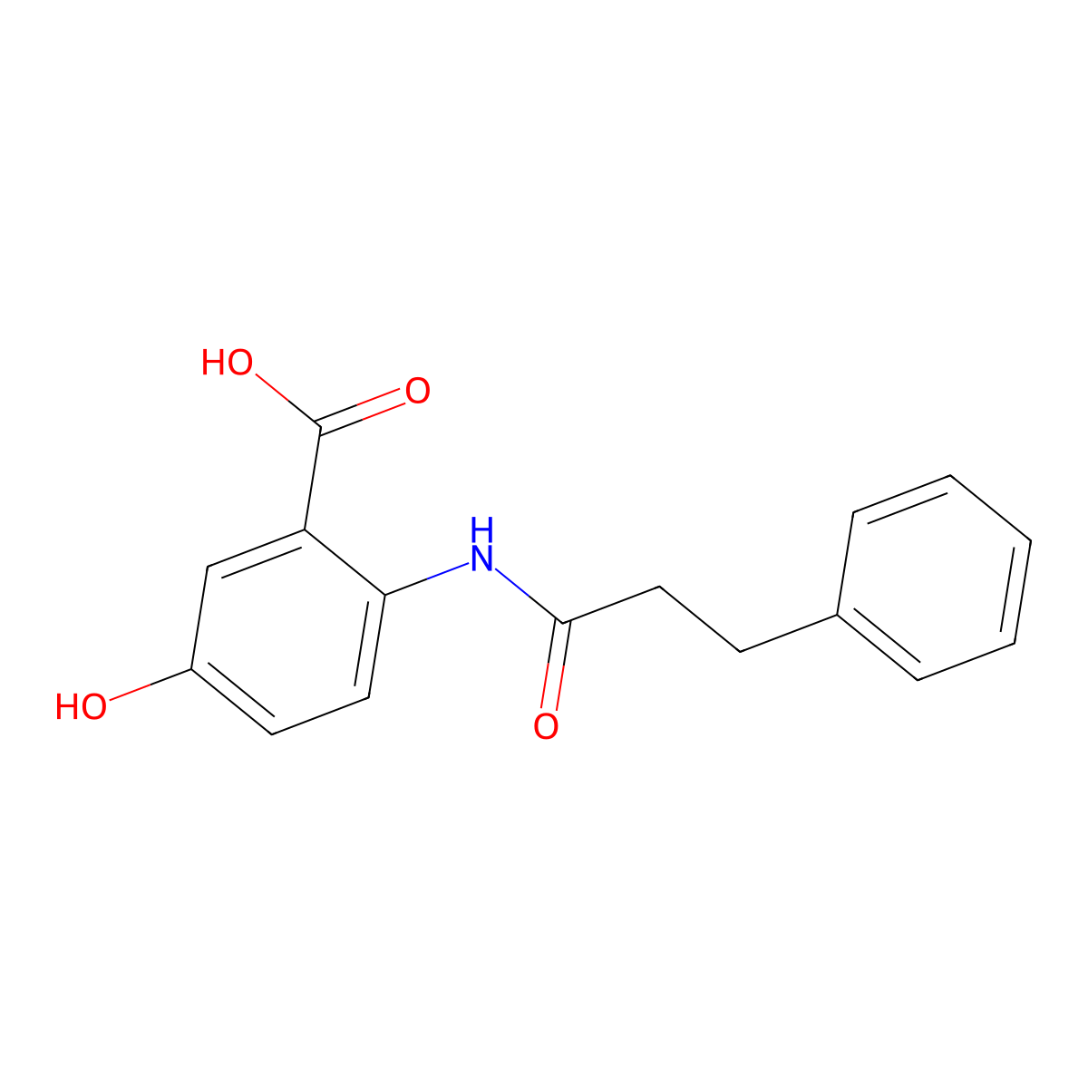5-Hydroxy-2-[(3-phenylpropanoyl)amino]benzoic acid molecular structure, CAS 446029-17-0