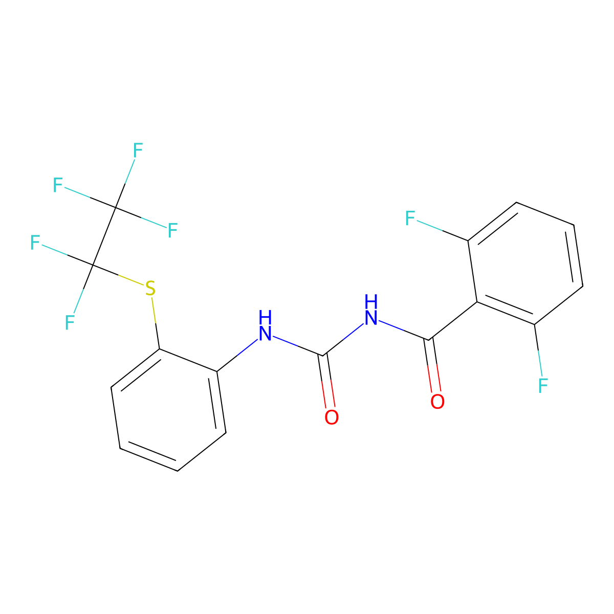 1-(2,6-Difluoro-benzoyl)-3-(2-pentafluoroethylsulfanyl-phenyl)-urea molecular structure, CAS 446029-71-6