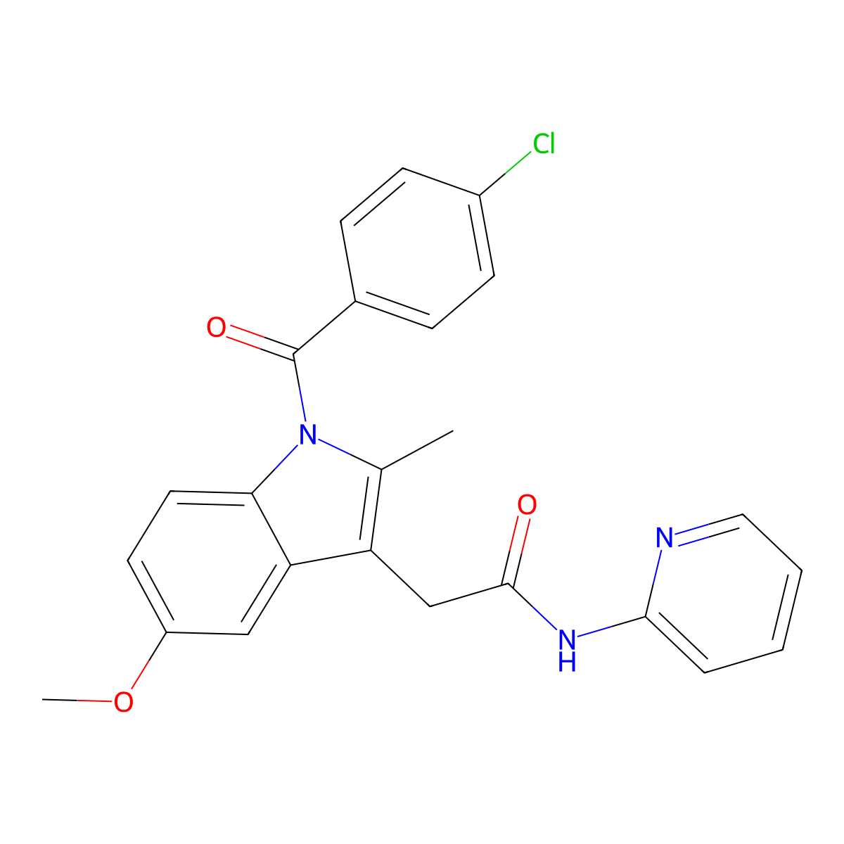 2-[1-(4-chlorobenzoyl)-5-methoxy-2-methylindol-3-yl]-N-pyridin-2-ylacetamide molecular structure, CAS 446029-91-0