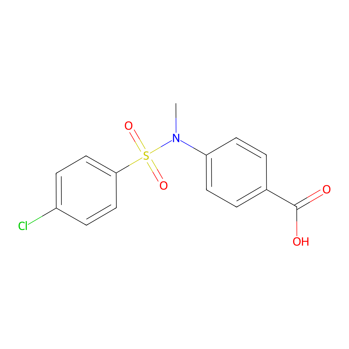 4-{[(4-Chlorophenyl)sulfonyl](methyl)amino}benzoic acid molecular structure, CAS 446030-03-1