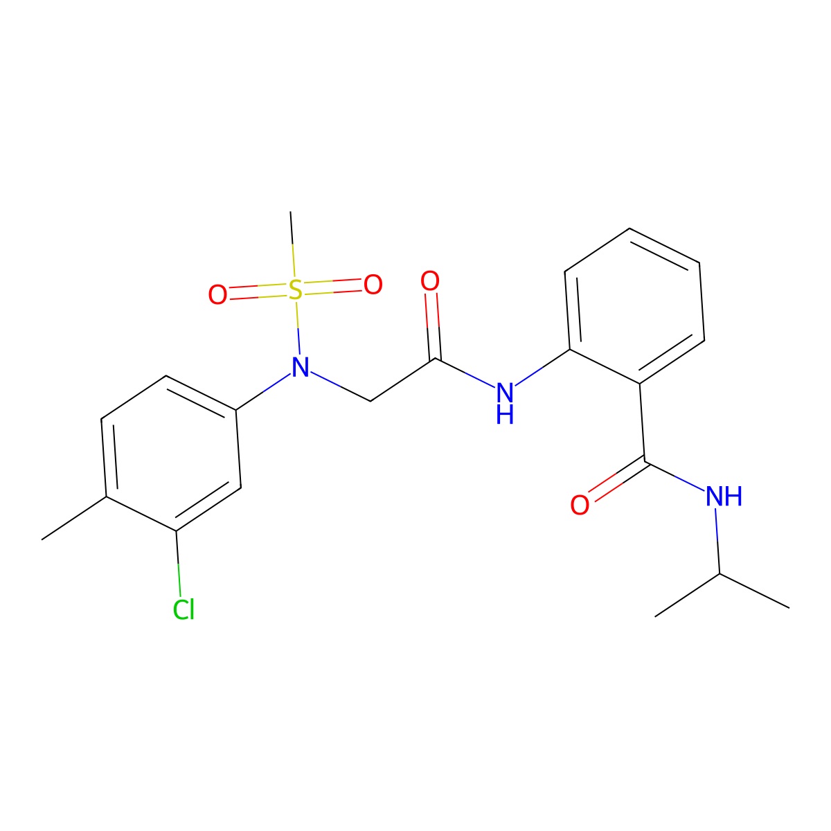 2-[[2-(3-chloro-4-methyl-N-methylsulfonylanilino)acetyl]amino]-N-propan-2-ylbenzamide molecular structure, CAS 446038-75-1