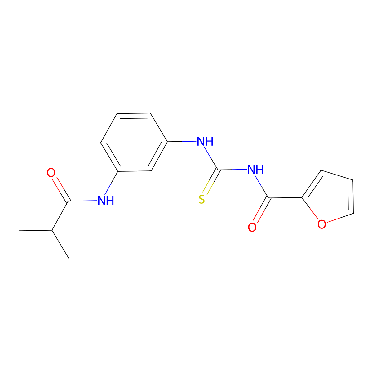 N-[[3-(2-methylpropanoylamino)phenyl]carbamothioyl]furan-2-carboxamide molecular structure, CAS 446039-29-8