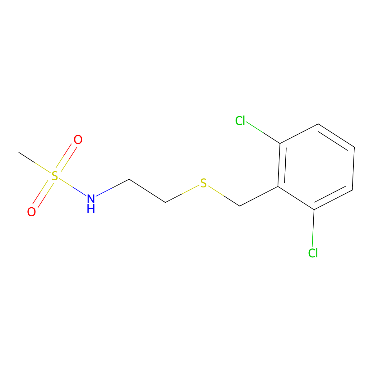 N-{2-[(2,6-dichlorobenzyl)sulfanyl]ethyl}methanesulfonamide molecular structure, CAS 446039-73-2