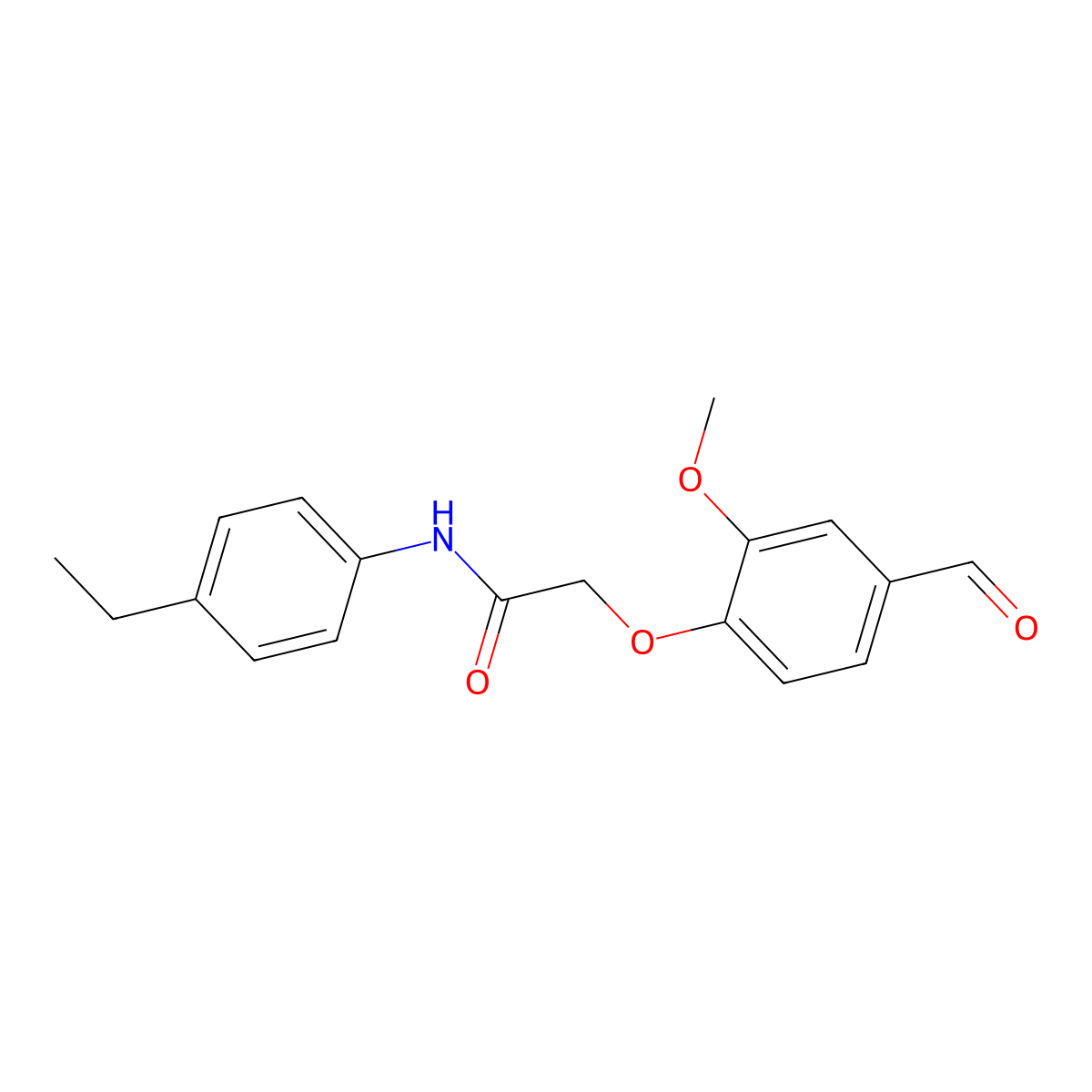 N-(4-ethylphenyl)-2-(4-formyl-2-methoxyphenoxy)acetamide molecular structure, CAS 446040-72-8