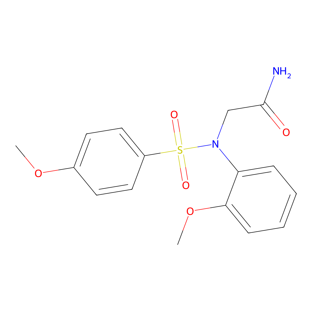 2-(2-methoxy-N-(4-methoxyphenyl)sulfonylanilino)acetamide molecular structure, CAS 446040-80-8