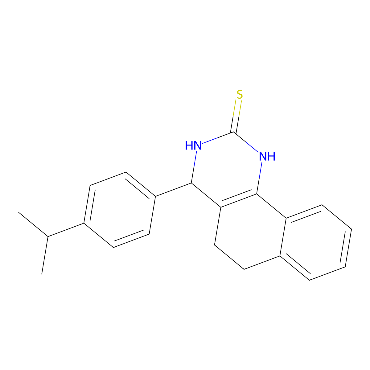 4-[4-(Propan-2-yl)phenyl]-3,4,5,6-tetrahydrobenzo[h]quinazoline-2-thiol molecular structure, CAS 446041-61-8