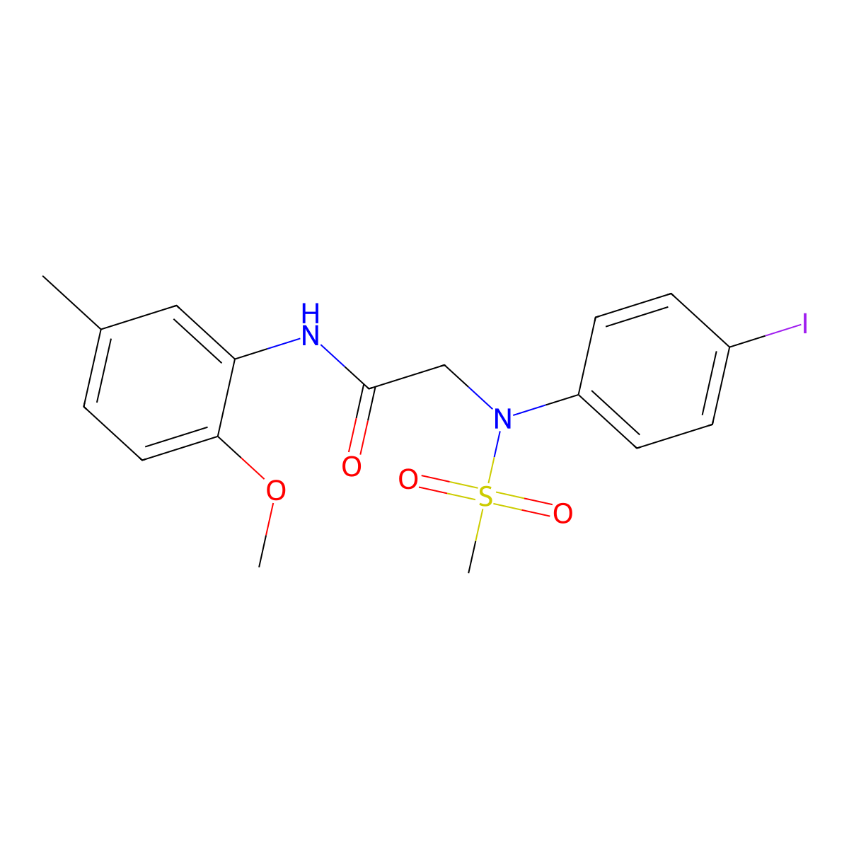 2-(4-iodo-N-methylsulfonylanilino)-N-(2-methoxy-5-methylphenyl)acetamide molecular structure, CAS 446042-23-5