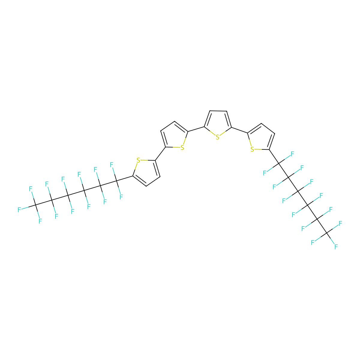 1~5~,4~5~-Bis(tridecafluorohexyl)-1~2~,2~2~:2~5~,3~2~:3~5~,4~2~-quaterthiophene molecular structure, CAS 446043-85-2