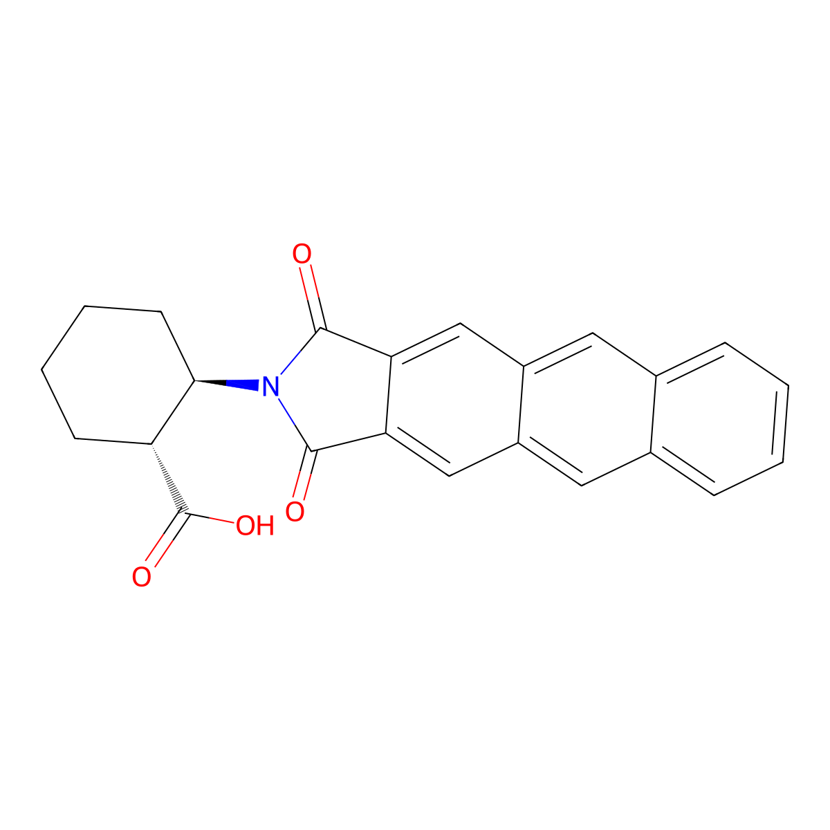 (1R,2R)-2-(Anthracene-2,3-dicarboximido)cyclohexanecarboxylic Acid molecular structure, CAS 446044-44-6