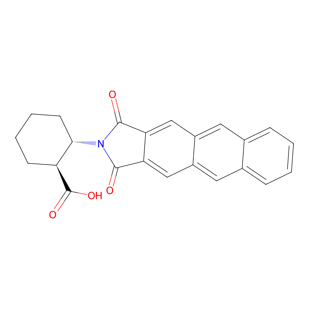 (1S,2S)-2-(Anthracene-2,3-dicarboximido)cyclohexanecarboxylic Acid molecular structure, CAS 446044-45-7