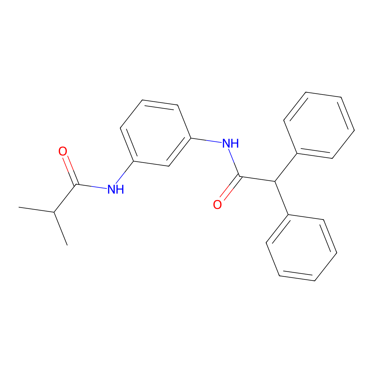 N-[3-[(2,2-diphenylacetyl)amino]phenyl]-2-methylpropanamide molecular structure, CAS 446045-35-8