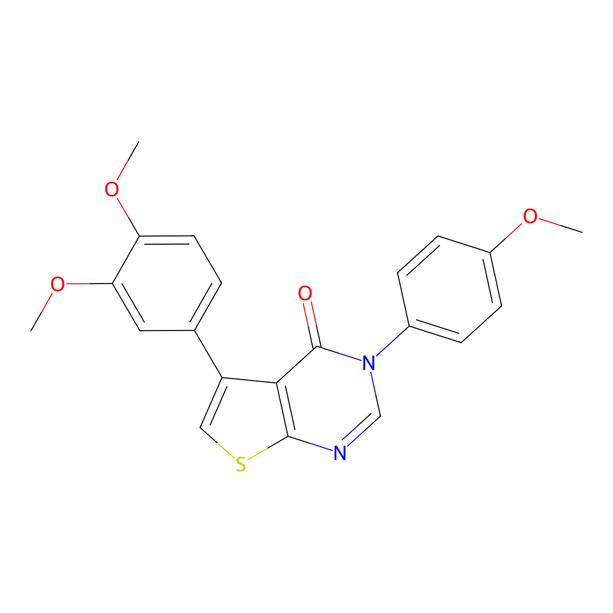 5-(3,4-dimethoxyphenyl)-3-(4-methoxyphenyl)thieno[2,3-d]pyrimidin-4(3H)-one molecular structure, CAS 446045-37-0