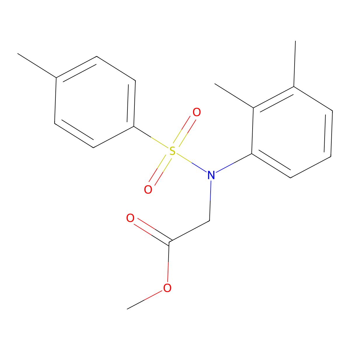 Methyl N-(2,3-dimethylphenyl)-N-[(4-methylphenyl)sulfonyl]glycinate molecular structure, CAS 446046-86-2