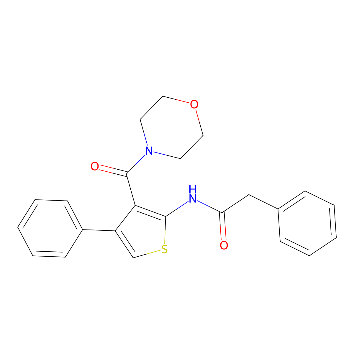 N-[3-(4-morpholinylcarbonyl)-4-phenyl-2-thienyl]-2-phenylacetamide molecular structure, CAS 446049-99-6