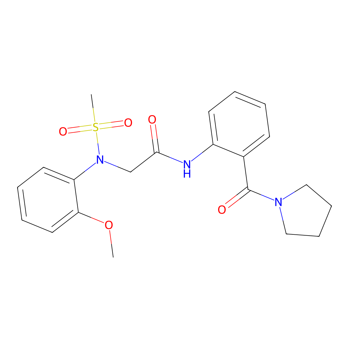 2-(2-methoxy-N-methylsulfonylanilino)-N-[2-(pyrrolidine-1-carbonyl)phenyl]acetamide molecular structure, CAS 446050-47-1