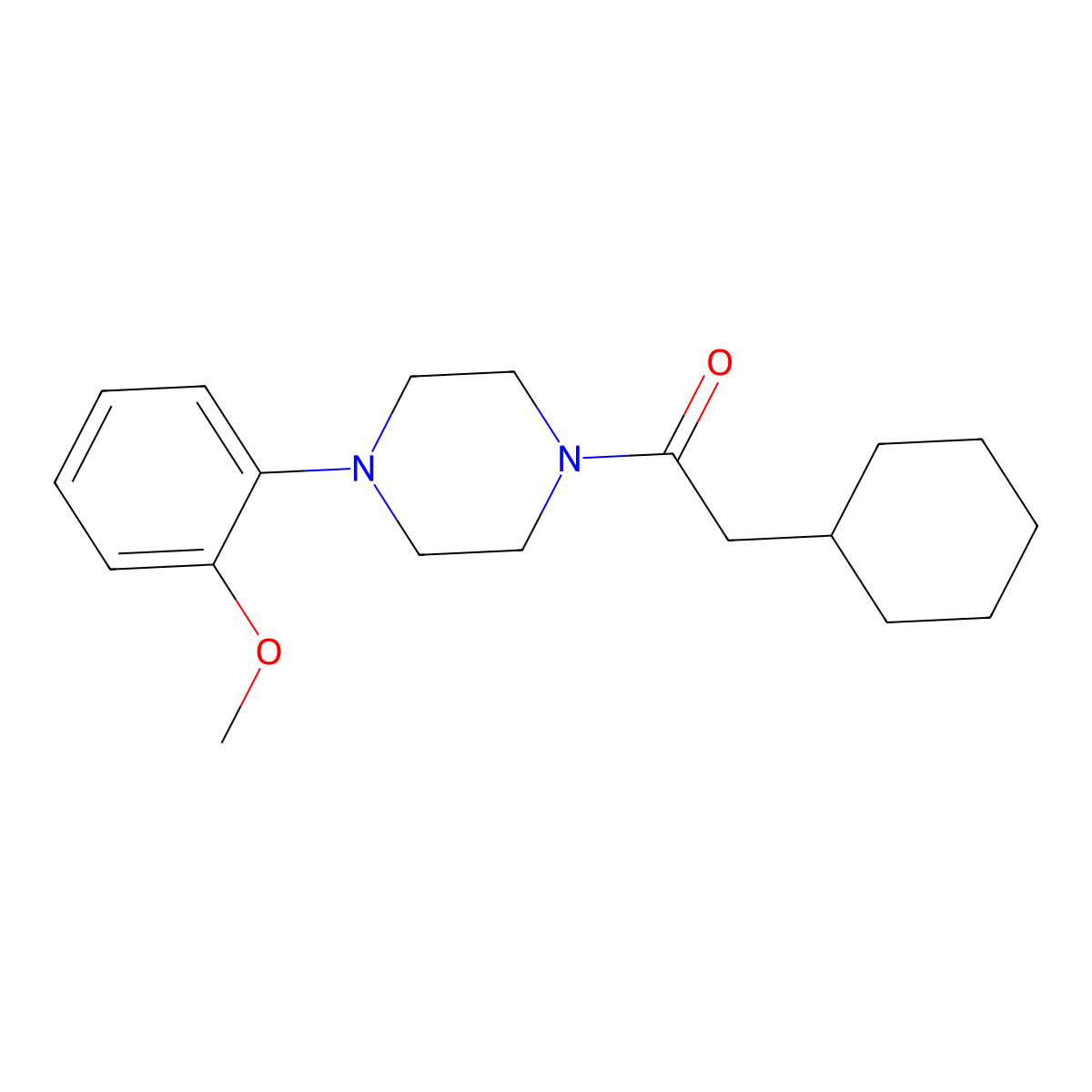 2-Cyclohexyl-1-[4-(2-methoxyphenyl)piperazin-1-yl]ethanone molecular structure, CAS 446050-73-3