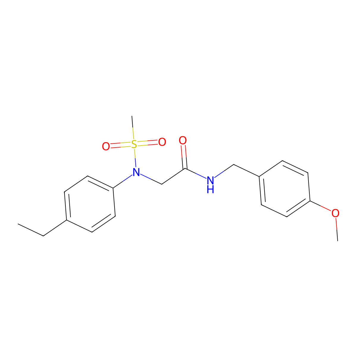 2-(4-ethyl-N-methylsulfonylanilino)-N-[(4-methoxyphenyl)methyl]acetamide molecular structure, CAS 446050-99-3