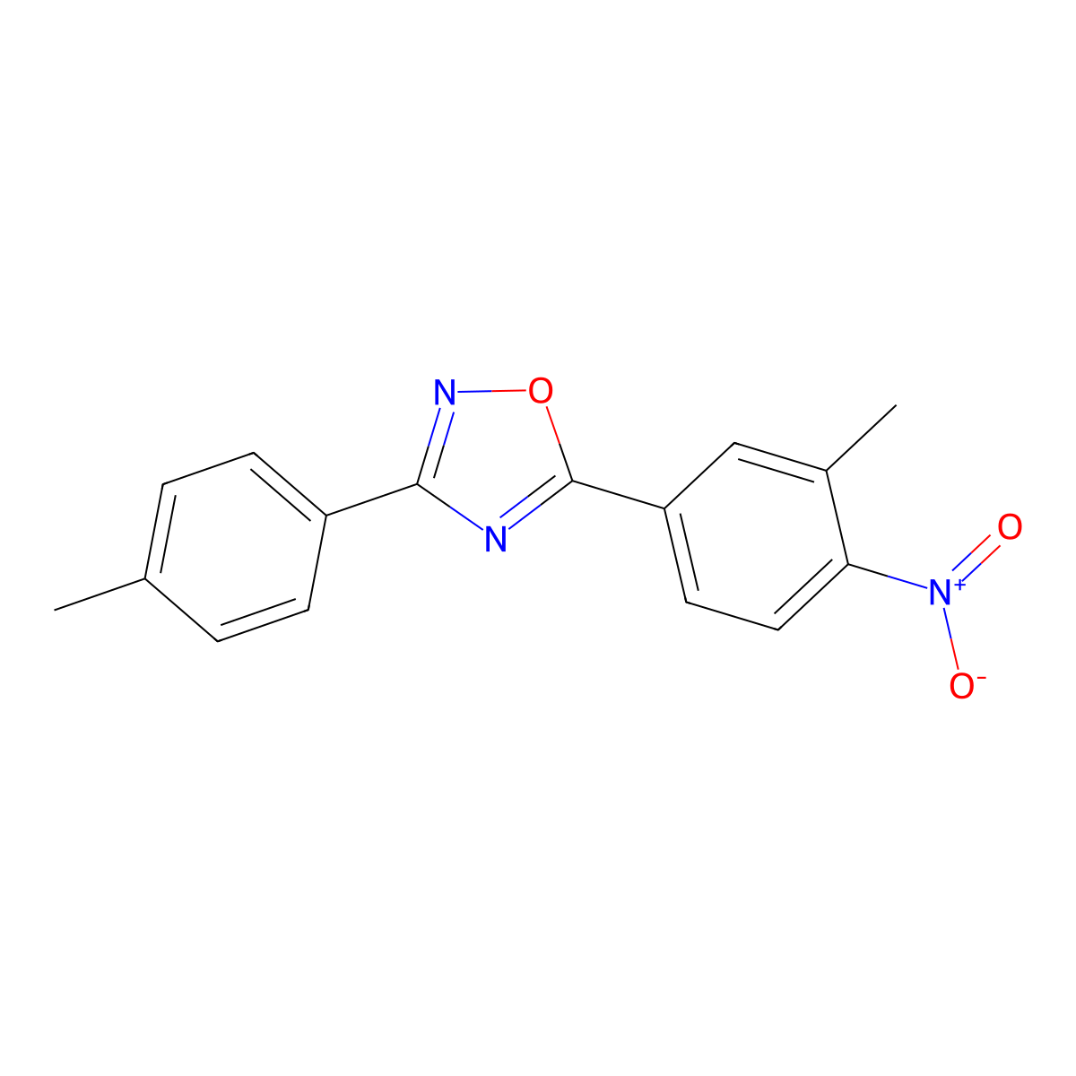 5-(3-Methyl-4-nitrophenyl)-3-(4-methylphenyl)-1,2,4-oxadiazole molecular structure, CAS 446051-15-6