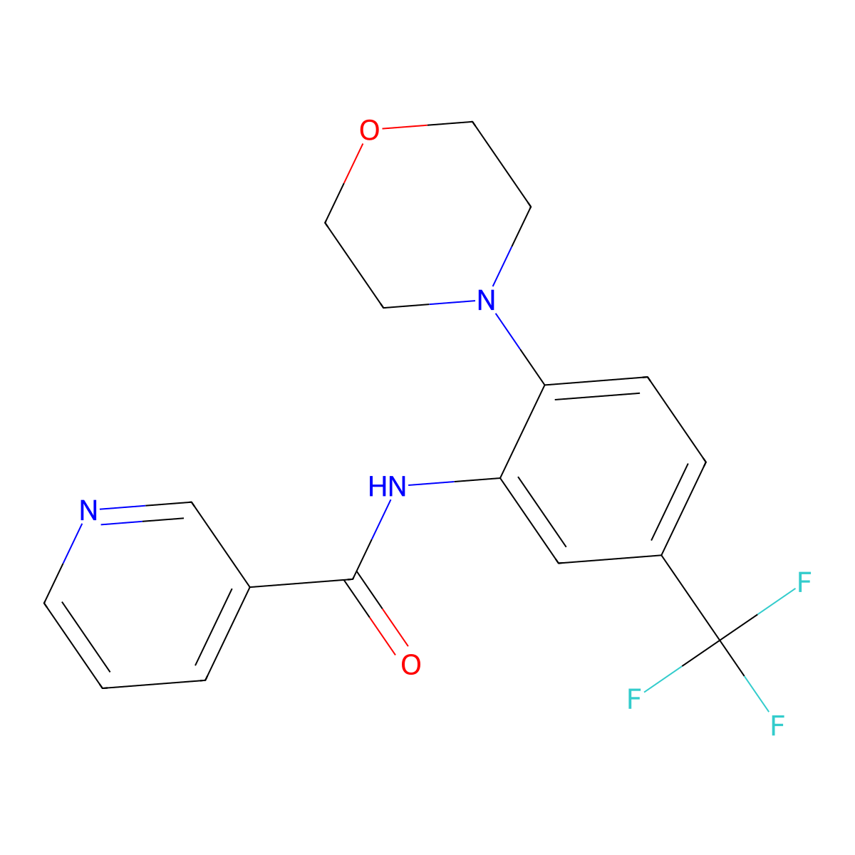 N-(2-Morpholin-4-yl-5-trifluoromethyl-phenyl)-nicotinamide molecular structure, CAS 446052-25-1