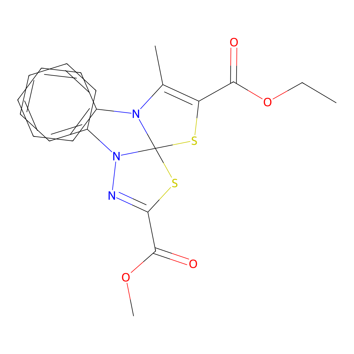 7-Ethyl 3-methyl 8-methyl-1,9-diphenyl-4,6-dithia-1,2,9-triazaspiro[4.4]nona-2,7-diene-3,7-dicarboxylate molecular structure, CAS 446052-29-5