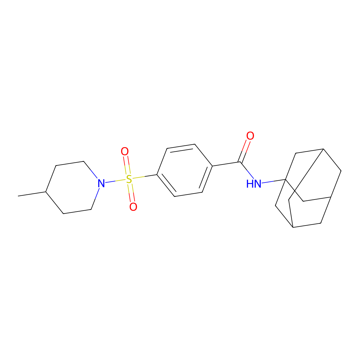 N-(1-adamantyl)-4-(4-methylpiperidin-1-yl)sulfonylbenzamide molecular structure, CAS 446052-38-6