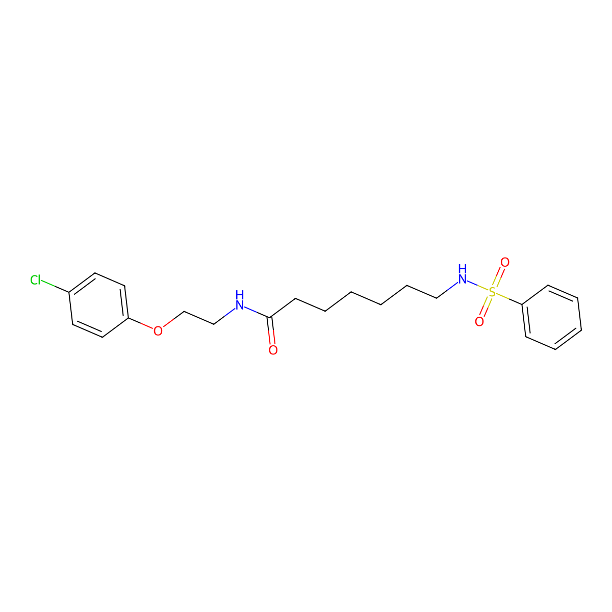 N-[2-(4-chlorophenoxy)ethyl]-7-[(phenylsulfonyl)amino]heptanamide molecular structure, CAS 446052-43-3