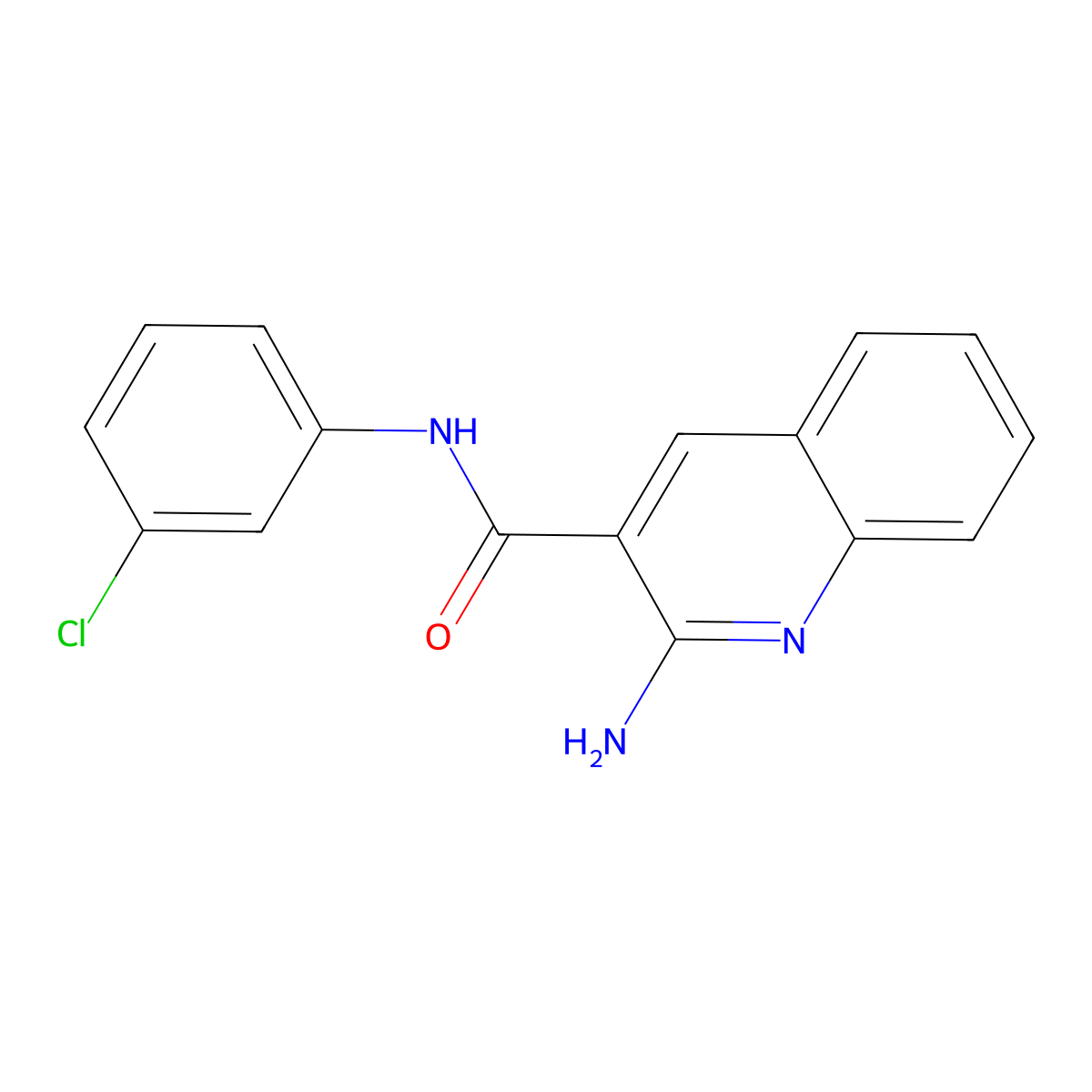 2-amino-N-(3-chlorophenyl)quinoline-3-carboxamide molecular structure, CAS 446052-45-5