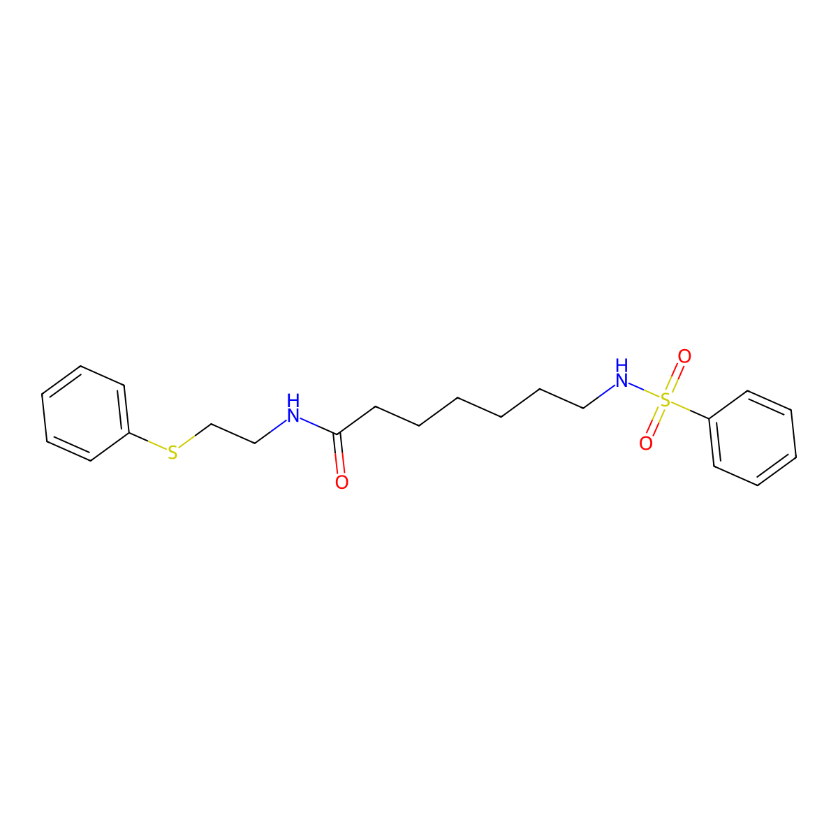 7-(benzenesulfonamido)-N-(2-phenylsulfanylethyl)heptanamide molecular structure, CAS 446052-47-7