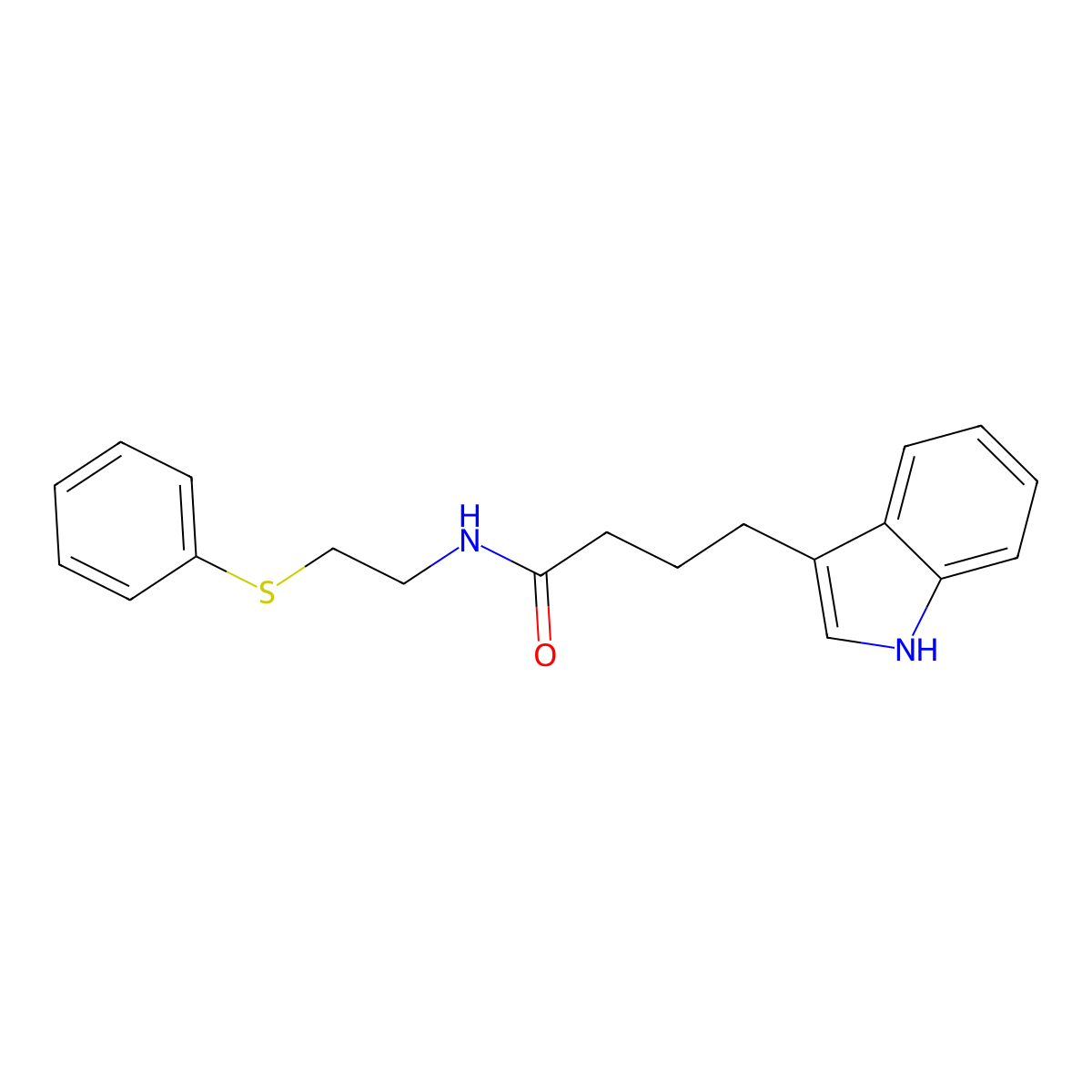 4-(1H-indol-3-yl)-N-(2-phenylsulfanylethyl)butanamide molecular structure, CAS 446052-48-8