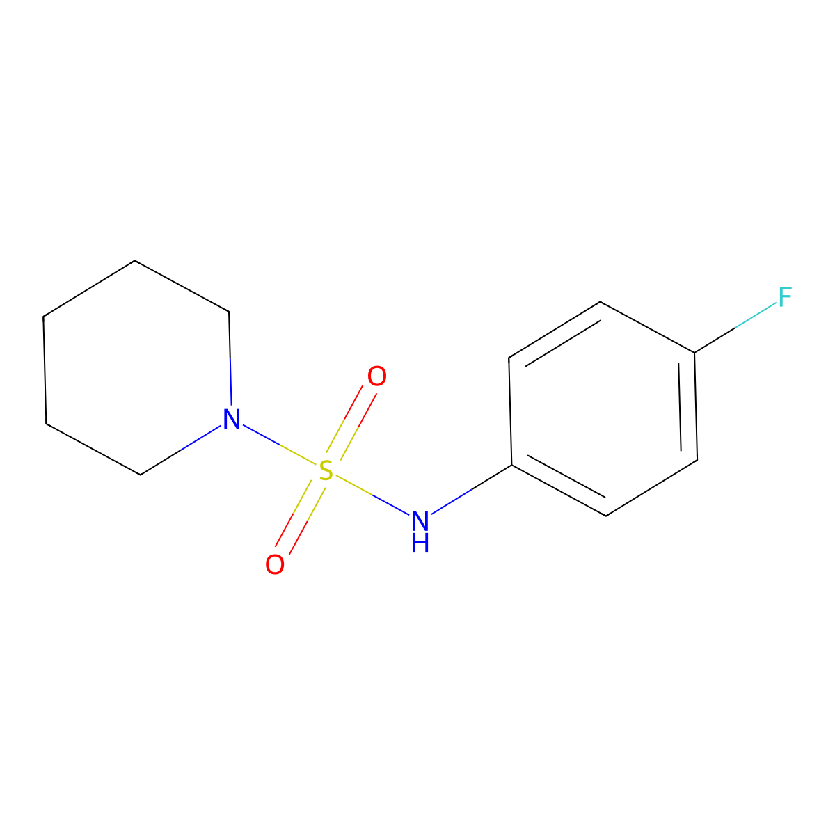 N-(4-fluorophenyl)piperidine-1-sulfonamide molecular structure, CAS 446052-57-9