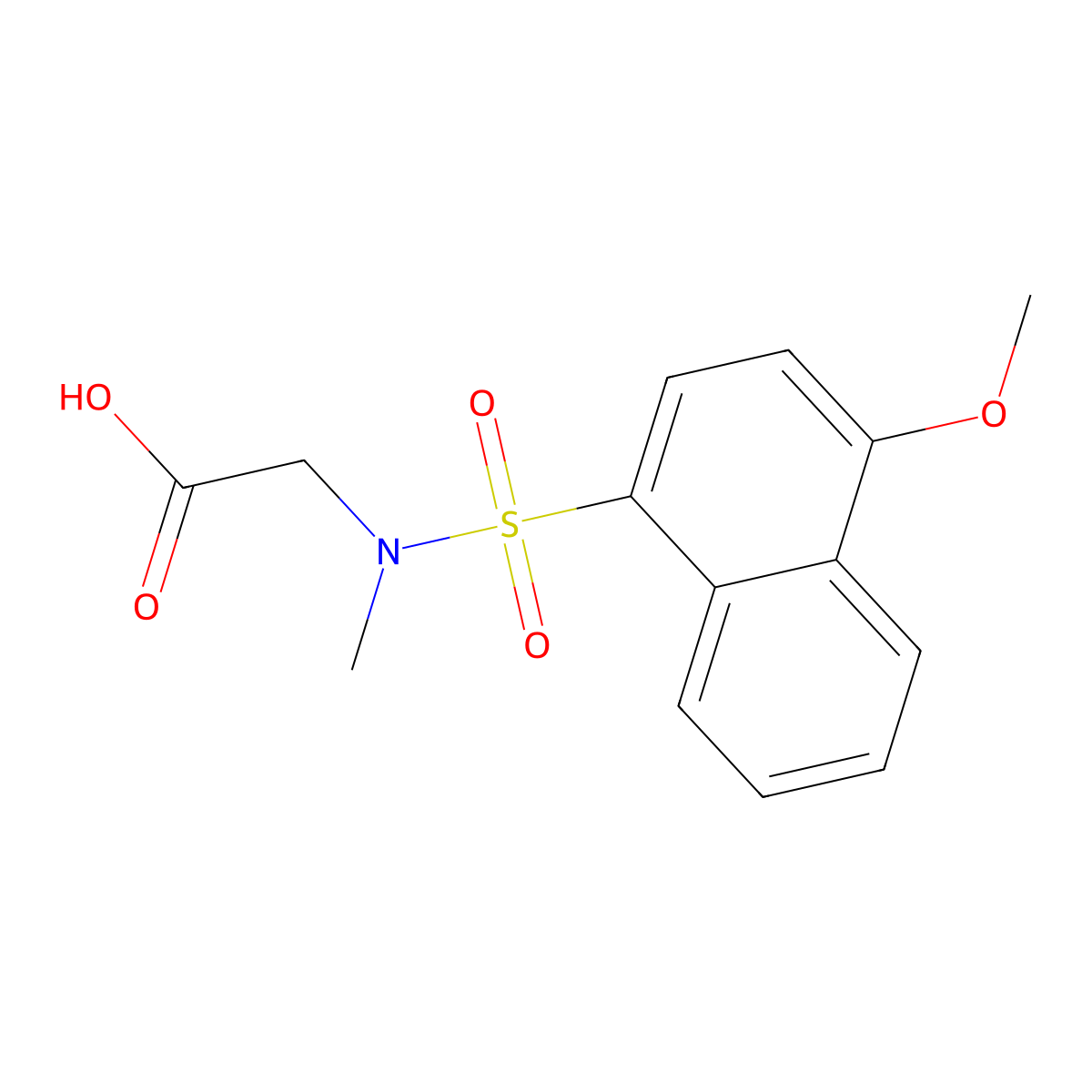 N-[(4-methoxy-1-naphthyl)sulfonyl]-N-methylglycine molecular structure, CAS 446052-58-0