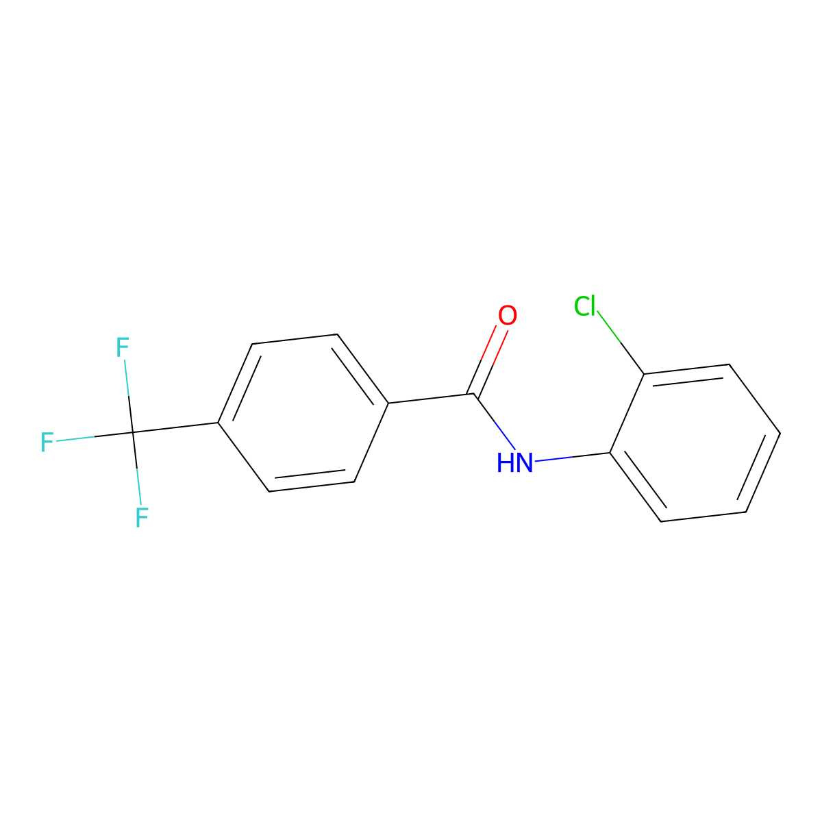 N-(2-chlorophenyl)-4-(trifluoromethyl)benzamide molecular structure, CAS 446053-24-3