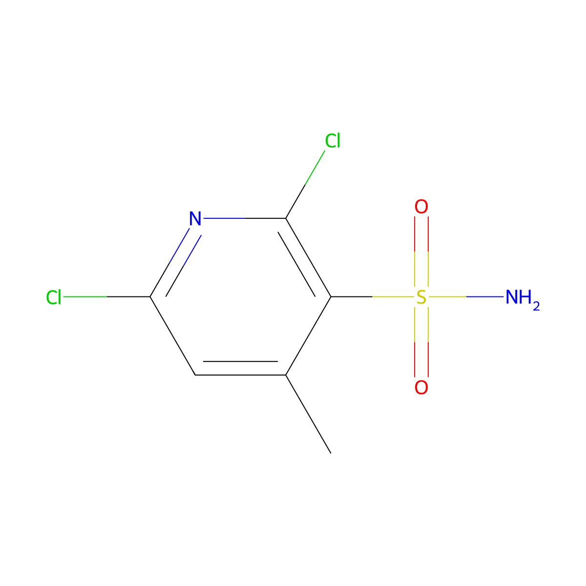 2,6-Dichloro-4-methylpyridine-3-sulfonamide molecular structure, CAS 446053-67-4