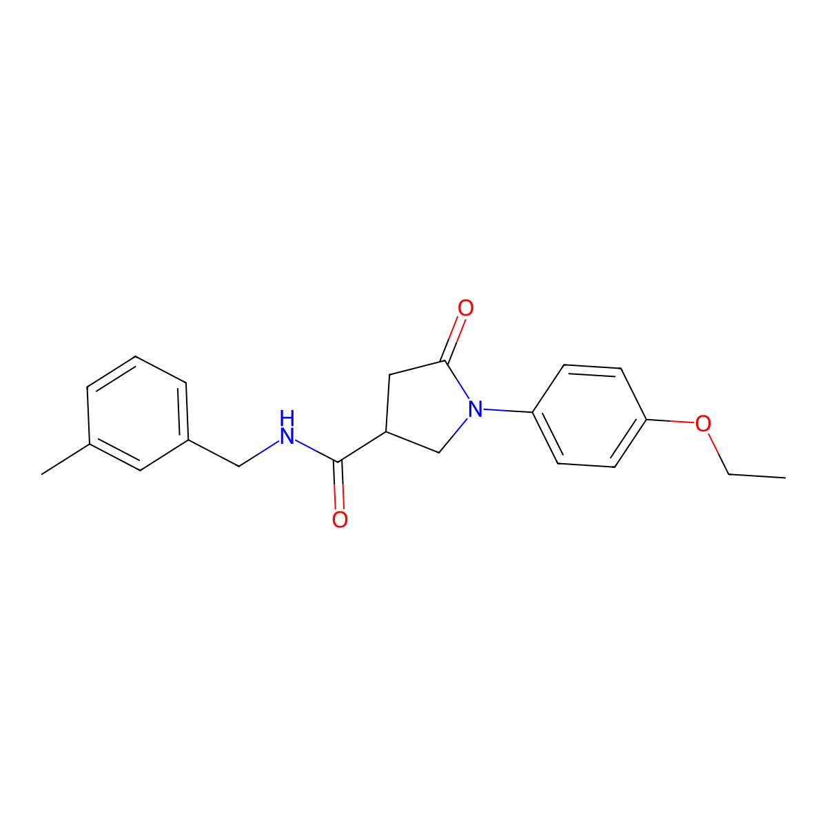 1-(4-ethoxyphenyl)-N-(3-methylbenzyl)-5-oxopyrrolidine-3-carboxamide molecular structure, CAS 446053-83-4