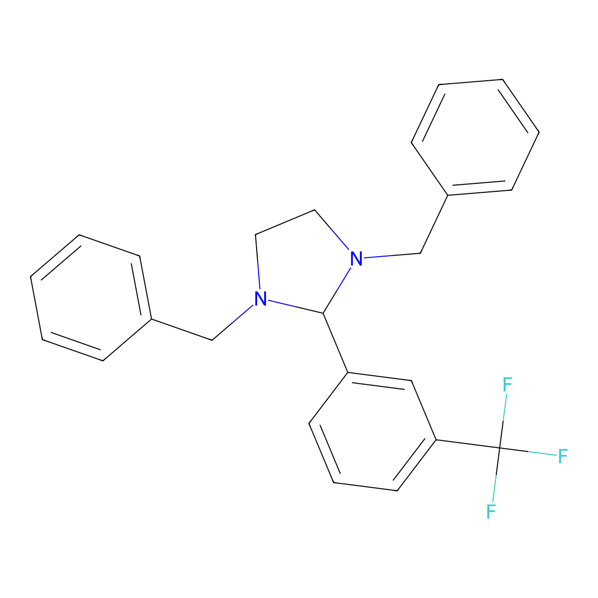1,3-Bis(phenylmethyl)-2-(3-(trifluoromethyl)phenyl)imidazolidine molecular structure, CAS 446054-01-9