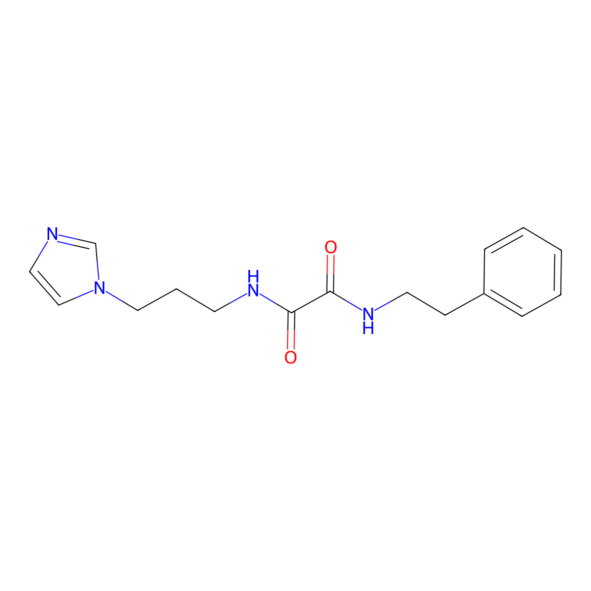 N-[3-(1H-imidazol-1-yl)propyl]-N'-(2-phenylethyl)ethanediamide molecular structure, CAS 446054-32-6