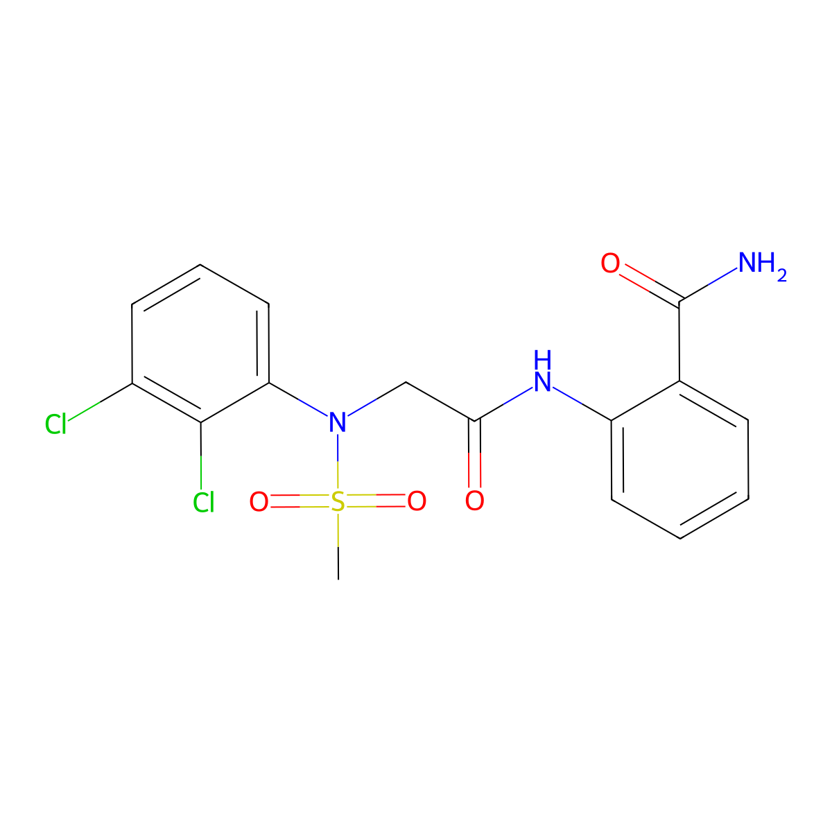 2-[[2-(2,3-dichloro-N-methylsulfonylanilino)acetyl]amino]benzamide molecular structure, CAS 446055-51-2